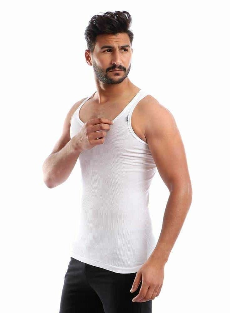 كوتونيل قطونيل® حمالات رجالي ممشط لون ابيض (100% قطن) عرض 3 قطع - Image 2